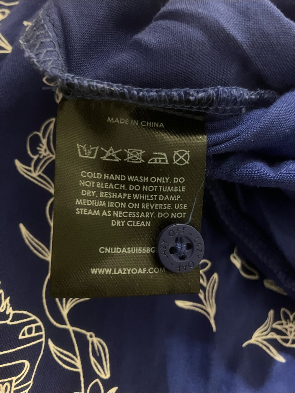 Lazy OAF “Accidents” Blue Illustrated Button Front Jumpsuit Wide Leg Plus Sz. 20 - Picture 12 of 12